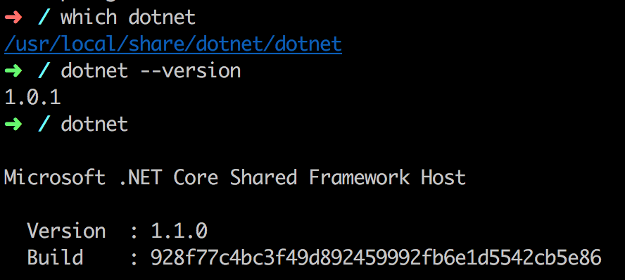 查看dotnet的runtime版本、路径和sdk版本等命令